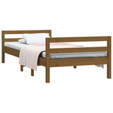 Bed Frame without Mattress Honey Brown 90x190 cm Solid Wood Pine - Side View