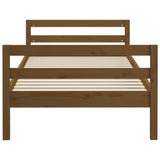 Bed Frame without Mattress Honey Brown 90x190 cm Solid Wood Pine - 45-Degree Angle