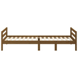 Bed Frame without Mattress Honey Brown 90x190 cm Solid Wood Pine - Rear View