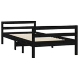 Bed Frame without Mattress Black 90x190 cm Solid Wood Pine - Top-Down View