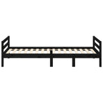 Bed Frame without Mattress Black 90x190 cm Solid Wood Pine
