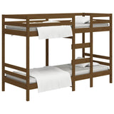 Bunk Bed without Mattress Honey Brown 90x190 cm Solid Wood Pine - Front View