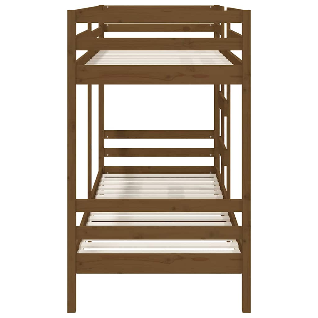 Bunk Bed without Mattress Honey Brown 90x190 cm Solid Wood Pine