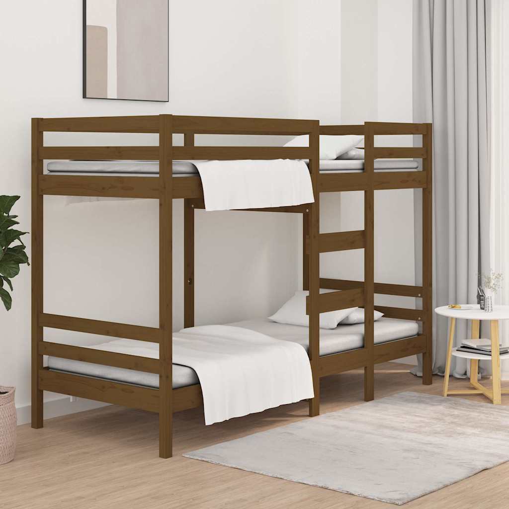 Bunk Bed without Mattress Honey Brown 90x190 cm Solid Wood Pine