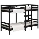 Bunk Bed without Mattress Black 90x190 cm Solid Wood Pine - Front View