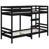 Bunk Bed without Mattress Black 90x190 cm Solid Wood Pine - Top-Down View