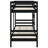 Bunk Bed without Mattress Black 90x190 cm Solid Wood Pine - Rear View