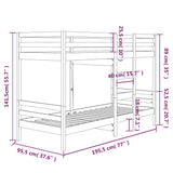 Bunk Bed without Mattress Black 90x190 cm Solid Wood Pine