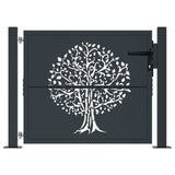 Garden Gate Anthracite 100x75 cm Steel Tree Design