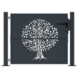 Garden Gate Anthracite 105x80 cm Steel Tree Design - Side View