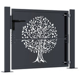 Garden Gate Anthracite 105x80 cm Steel Tree Design - Top-Down View