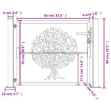 Garden Gate Anthracite 100x75 cm Steel Tree Design