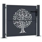 Garden Gate Anthracite 100x100 cm Steel Tree Design