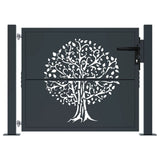 Garden Gate Anthracite 100x100 cm Steel Tree Design