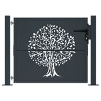 Garden Gate Anthracite 100x100 cm Steel Tree Design