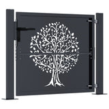 Garden Gate Anthracite 100x100 cm Steel Tree Design