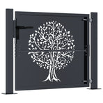 Garden Gate Anthracite 100x100 cm Steel Tree Design