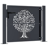 Garden Gate Anthracite 105x105 cm Steel Tree Design - Top-Down View