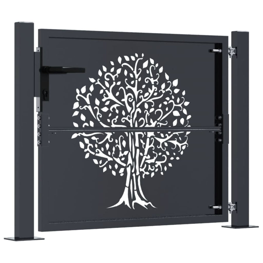 Garden Gate Anthracite 100x100 cm Steel Tree Design