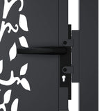 Garden Gate Anthracite 105x105 cm Steel Tree Design - Close-Up Angle