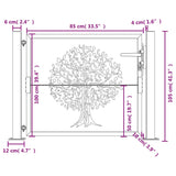 Garden Gate Anthracite 105x105 cm Steel Tree Design - Extra Image