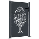 Garden Gate Anthracite 100x125 cm Steel Tree Design