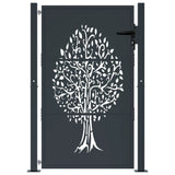 Garden Gate Anthracite 105x130 cm Steel Tree Design - Side View