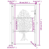 Garden Gate Anthracite 105x130 cm Steel Tree Design - Extra Image