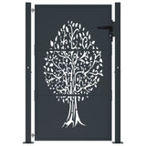 Garden Gate Anthracite 105x155 cm Steel Tree Design - Side View