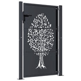 Garden Gate Anthracite 105x155 cm Steel Tree Design - Top-Down View