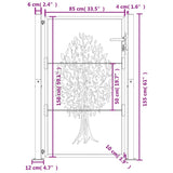 Garden Gate Anthracite 100x150 cm Steel Tree Design