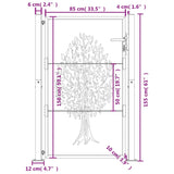 Garden Gate Anthracite 105x155 cm Steel Tree Design - Extra Image