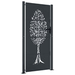 Garden Gate Anthracite 100x175 cm Steel Tree Design