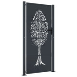 Garden Gate Anthracite 105x180 cm Steel Tree Design - Front View