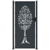 Garden Gate Anthracite 100x175 cm Steel Tree Design