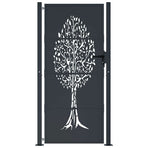 Garden Gate Anthracite 100x175 cm Steel Tree Design
