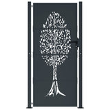 Garden Gate Anthracite 105x180 cm Steel Tree Design - Side View