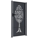 Garden Gate Anthracite 100x175 cm Steel Tree Design