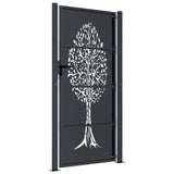Garden Gate Anthracite 105x180 cm Steel Tree Design - Top-Down View