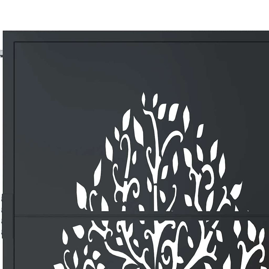 Garden Gate Anthracite 100x175 cm Steel Tree Design