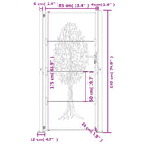 Garden Gate Anthracite 105x180 cm Steel Tree Design - Extra Image