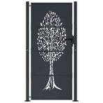 Garden Gate Anthracite 100x200 cm Steel Tree Design