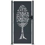 Garden Gate Anthracite 105x205 cm Steel Tree Design - Side View