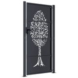 Garden Gate Anthracite 105x205 cm Steel Tree Design - Top-Down View