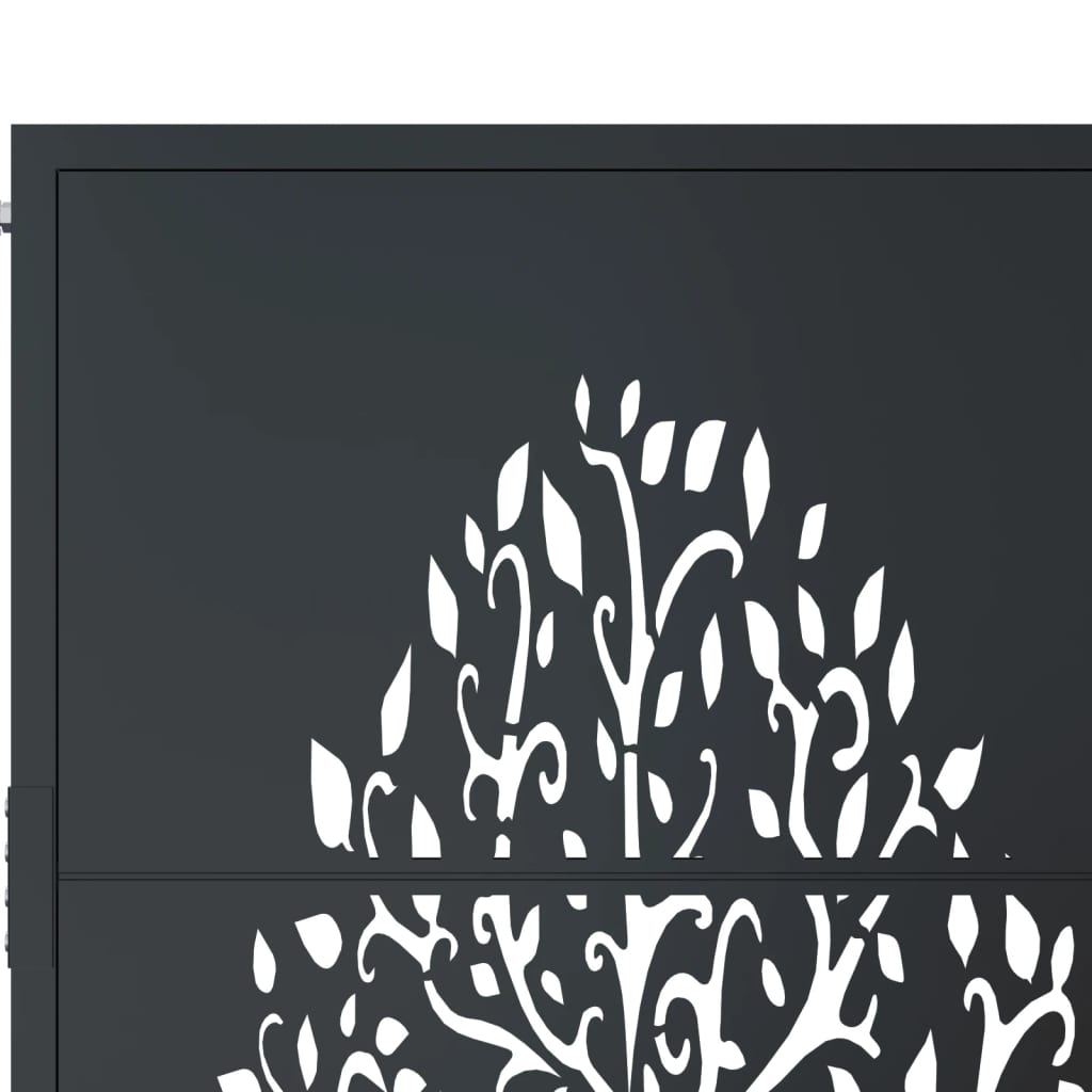 Garden Gate Anthracite 100x200 cm Steel Tree Design