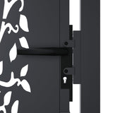 Garden Gate Anthracite 105x205 cm Steel Tree Design - Close-Up Angle
