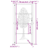 Garden Gate Anthracite 100x200 cm Steel Tree Design