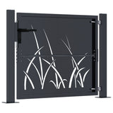 Garden Gate Anthracite 100x75 cm Steel Grass Design