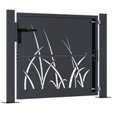 Garden Gate Anthracite 105x80 cm Steel Grass Design - Top-Down View