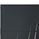 Garden Gate Anthracite 105x80 cm Steel Grass Design - Rear View